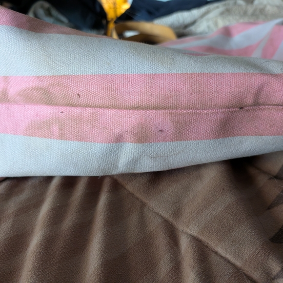 Victoria's Secret Pink and White Tote with Tan Handles - Picture 8 of 9